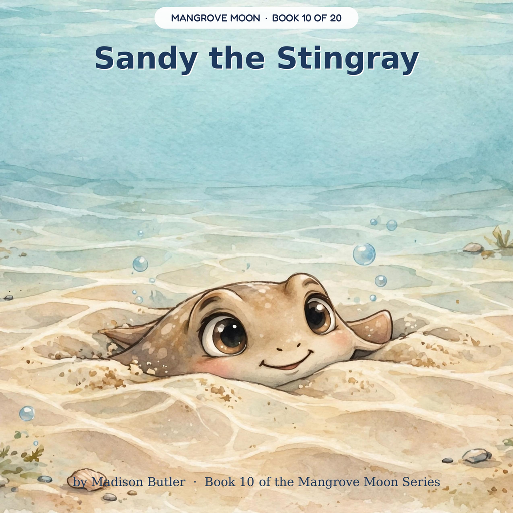 Sandy the Stingray — Sandy the gentle stingray is feared for her barb. Ages 3–7 bedtime story book — Mangrove Moon Books