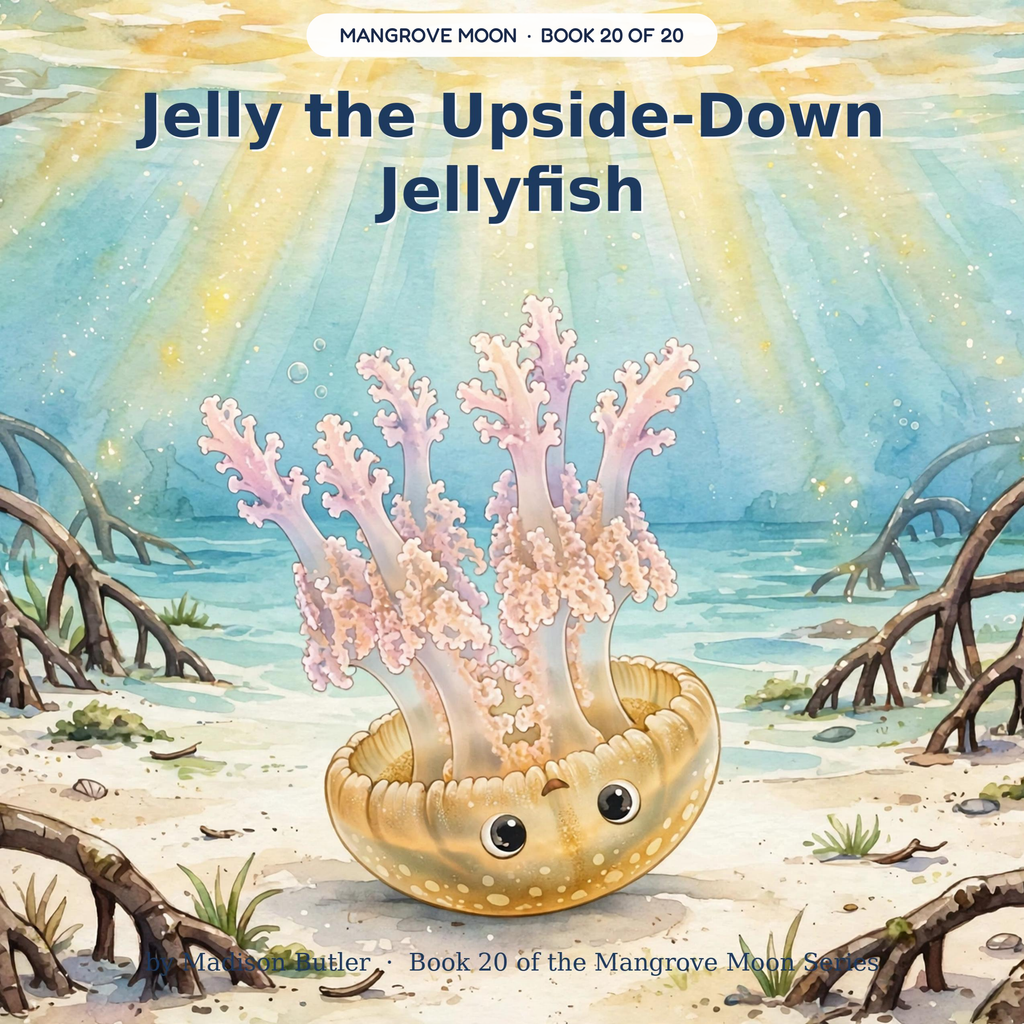 Jelly the Upside-Down Jellyfish — Jelly feels weird for swimming upside-down. Ages 3–7 bedtime story book — Mangrove Moon Books