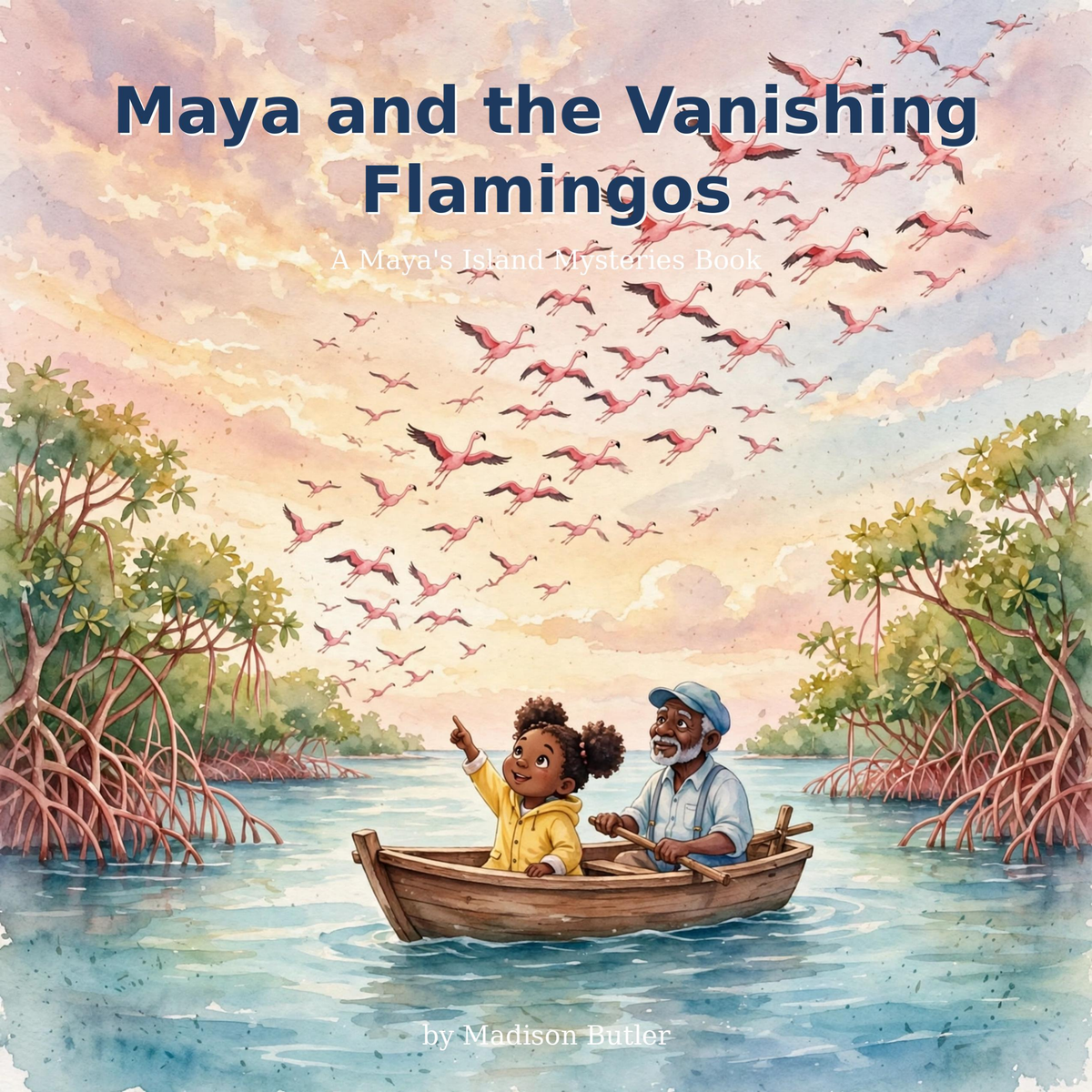 Maya and the Vanishing Flamingos — flamingos vanish from the flats. Kids mystery book ages 5–9 — Mangrove Moon Books