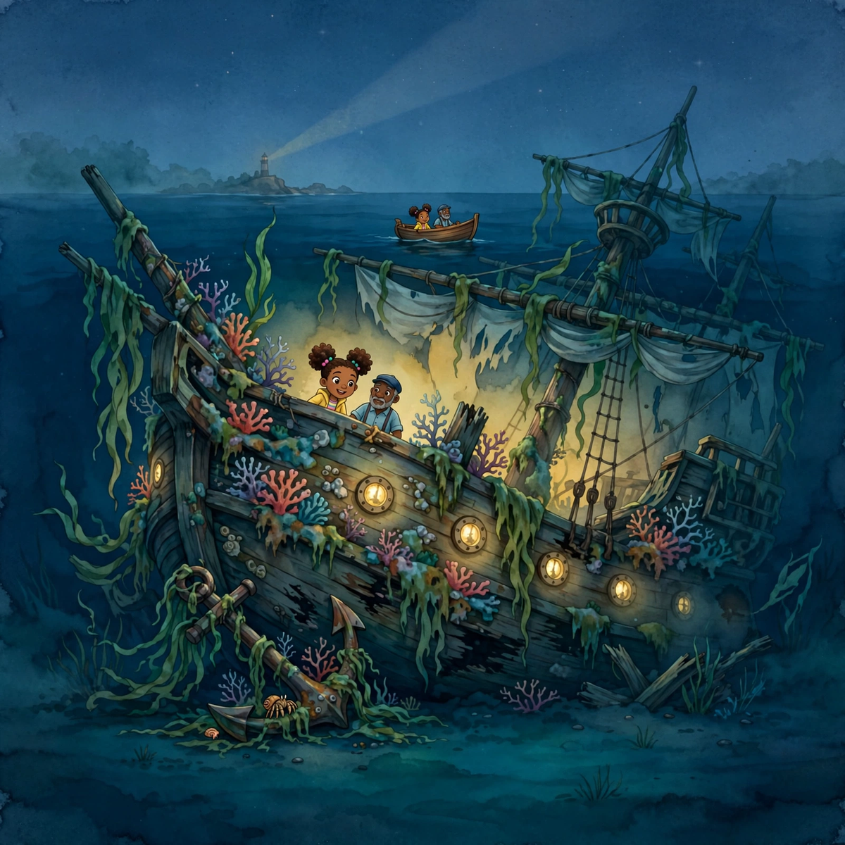 Maya and the Secret of the Sunken Galleon — a shipwreck becomes a coral reef. Kids mystery book ages 5–9 — Mangrove Moon Books