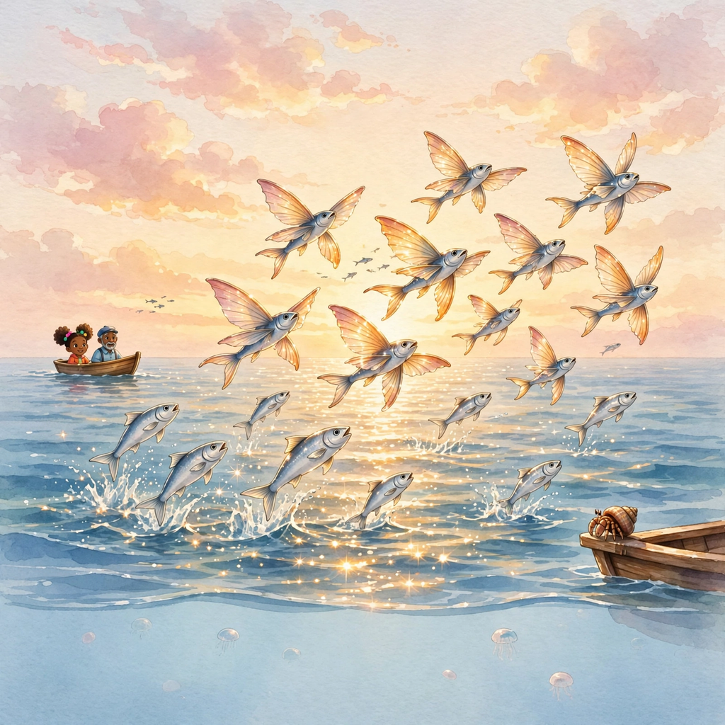 Maya and the Flying Fish Mystery — flying fish gliders in a predator chase. Kids mystery book ages 5–9 — Mangrove Moon Books