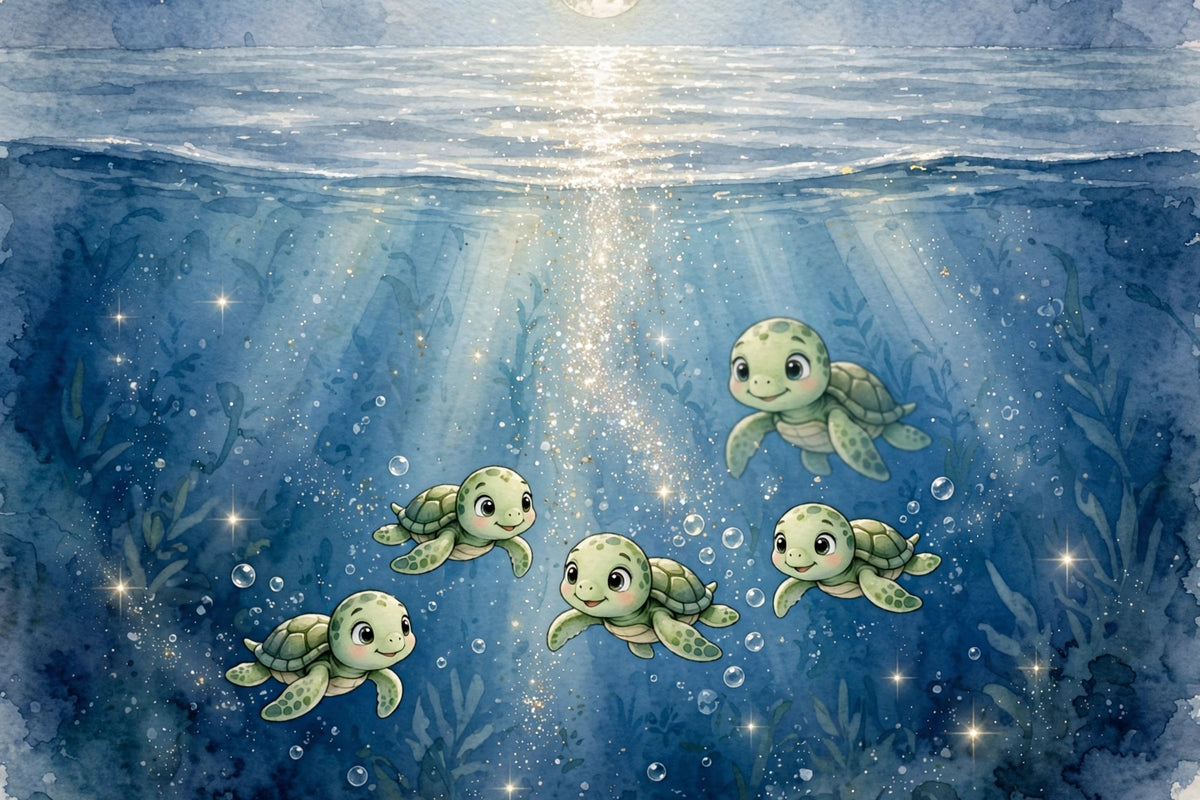 Luna's Moonlight Swim - bedtime storybook interior preview
