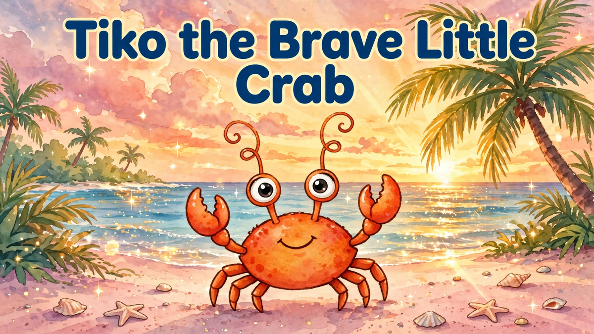Tiko the Brave Little Crab free bedtime story book for kids ages 3–7
